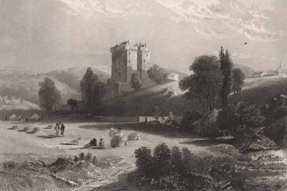 Borthwick Castle. Scotland 1845 old antique vintage print picture